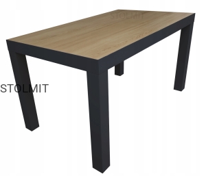 Stół industrialny czarny 160x80+40 dąb naturalny