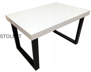 Industrialny stół blat biały mat rozkładany LOFT