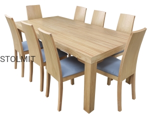 Dębowy stół 8 krzeseł duże wymiary 4 lub 5 wkładów