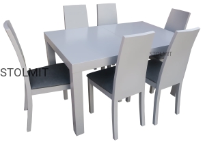 DOPŁATA Prostokątny stół mat migdał + 6 krzesł milano