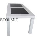Stół połysk biały ze szkłem  - wymiary