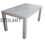 Stół biały połysk - trzy wkłady powiększające - wymiary