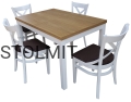 prowansalki stół blat dą naturalny 4 wygodne białe krzesła stolmit.jpg